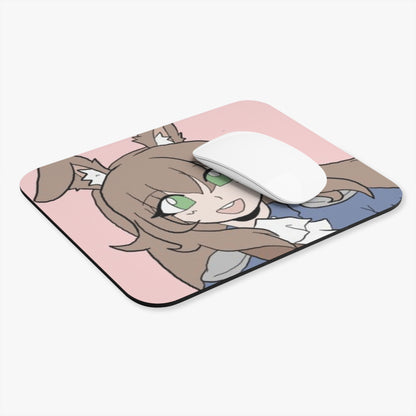Anime Bunny Girl Mouse Pad — Cute Pastel Gaming Desk Mat
