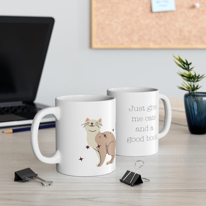 Cats and a Good Book Mug