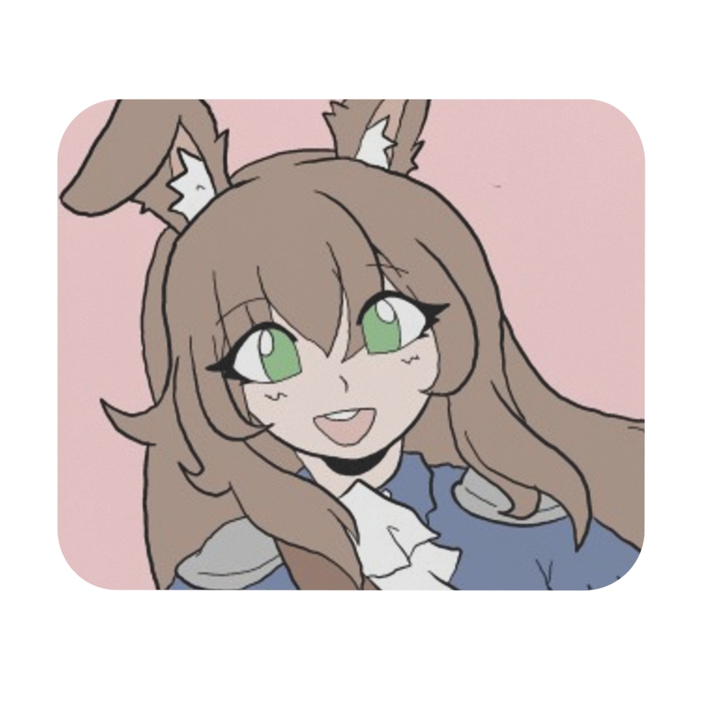 Anime Bunny Girl Mouse Pad — Cute Pastel Gaming Desk Mat