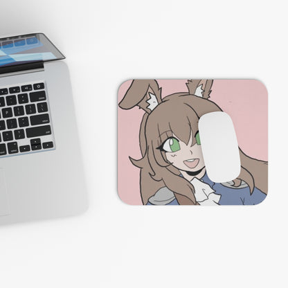 Anime Bunny Girl Mouse Pad — Cute Pastel Gaming Desk Mat